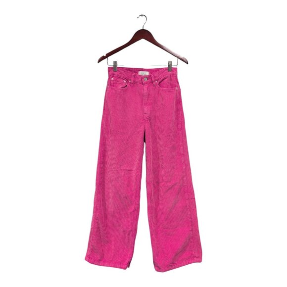 BDG Urban Outfitters High & Wide Pink Corduroy Wide Leg 90's Y2K Jeans Size 26 - Picture 1 of 16